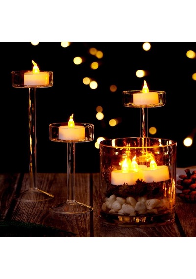 Pilli Led Tealight Mum Sıcak Sarı Renk Dekorasyon Süsleme Düğün Kına Organizasyon 24 Diğer