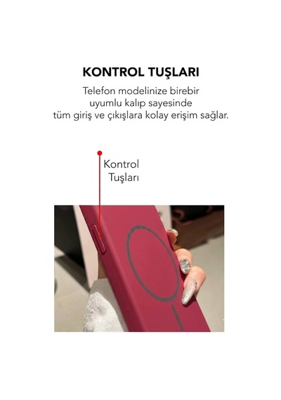 Apple İphone 13 Uyumlu Magsafe Lansman Silikon Kılıf Koyu Pembe