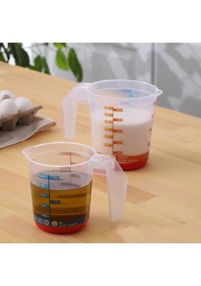 1000 Ml Saplı Plastik Dereceli Renkli Ölçü Kabı - Al4693