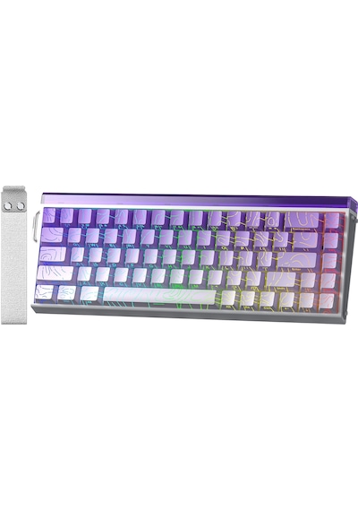 Aula Hero 68 He Manyetik Klavye Rapid Trigger Dragon King Switch 8000hz Rgb Neon Tkl Hot Swap Oyuncu Klavyesi Mor