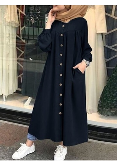 Barbora Keten Günlük Yazlık Tasarım Gömlek Kadın Elbise Büzgülü Ln351syh3 001