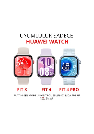 Novstrap Huawei Watch Fit 4 Pro/fit 4/fit 3 İle Uyumlu Kordon Tam Uyumlu Pimli Lansman Silikon Kayış