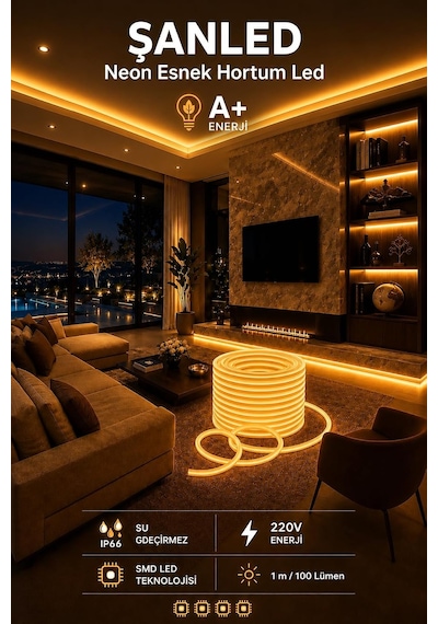 Tr Neon Esnek Hortum Şerit Led Beyaz,gün Işığı,kırmızı, Yeşil,mavi,amber Rengi + 220v Fiş/1,2,3,4,5,10,15,20,25, Genel 56340322