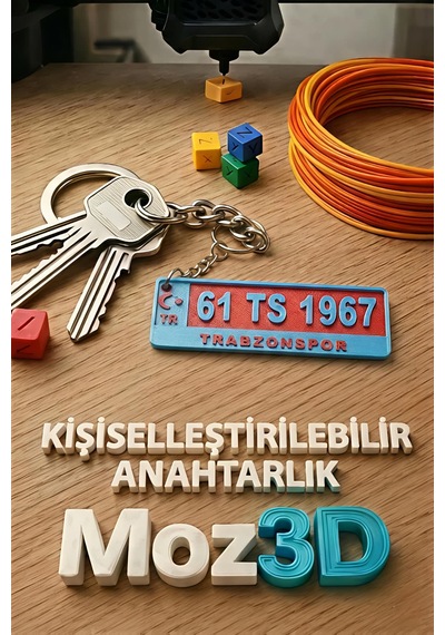 Kişiye Özel Trabzonspor Plaka Anahtarlık Çok Renkli