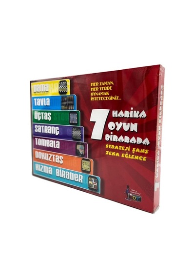 7 Oyun Birarada / Satranç- Dama - Kızma Birader - Tavla- 3 Taş Zeka Eğlence