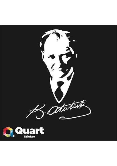 Mustafa Kemal Atatürk Sticker Silüet Oto Sticker Araba Sticker