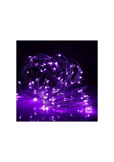 10mt Peri Mor 100 Led Pilli Noel Parti Yılbaşı Ağaç Dekoratif Aydınlatma Lambası Animasyonlu Süsleme