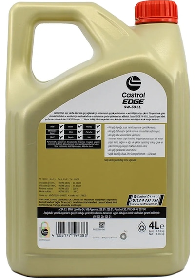Castrol Edge 5W - 30 Ll Tam Sentetik Partiküllü Motor Yağı
