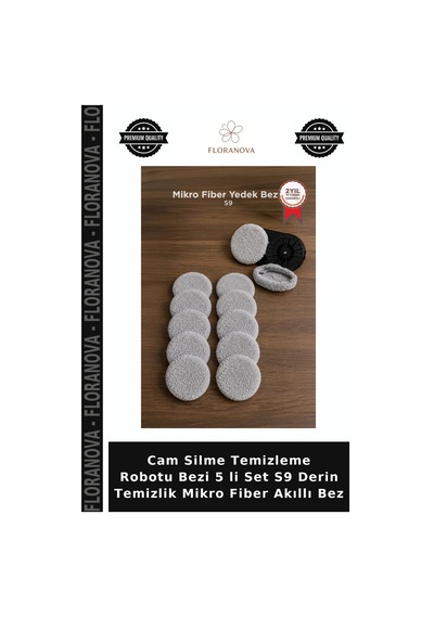Cam Silme Temizleme Robotu Bezi 5 Li Set S9 Derin Temizlik Mikro Fiber Akıllı Bez Çok Renkli