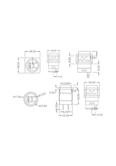 IC-180C 16MM KALICI BUTON LEDLİ PLASTİK MAVİ