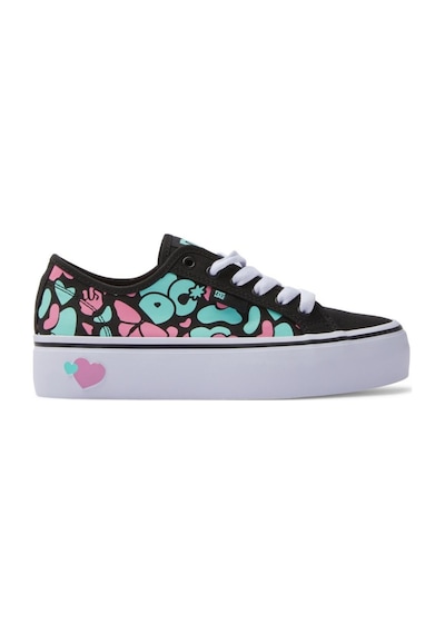 Dc Shoes Adjs300280 Manual Platform Black/crazy Pink/turquoise Kadın Sneaker 001