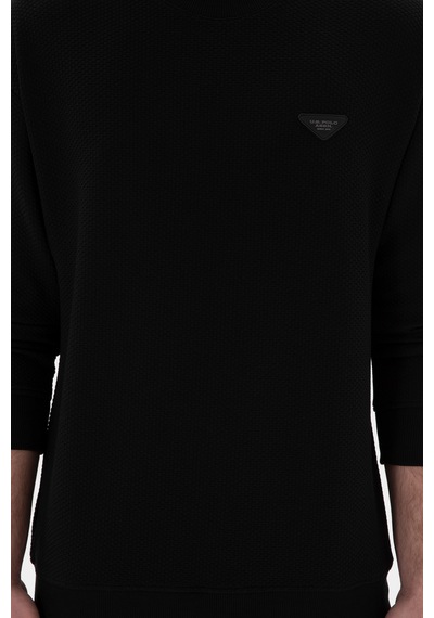 U.S. Polo Assn. Erkek Comfort Fit Bisiklet Yaka Siyah Sweatshirt 50290777-VR046