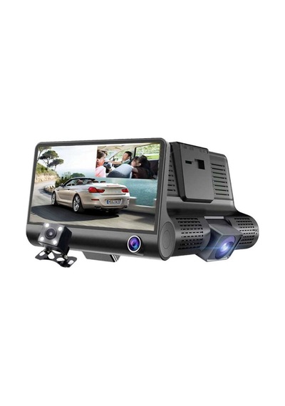 3 Kameralı Full Hd Gece Görüşlü 4" Ekran 1080p Araç Içi Kamerası