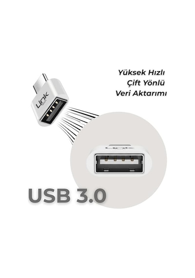 Tr O192 Usb - Type-c Dönüştürücü Otg Metal Adaptör Silver-gri Diğer