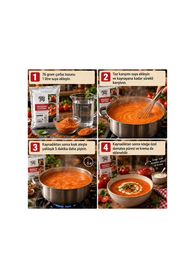 Chefs New Joy Domates Çorbası 3000 Gr Tomato Soup Hazır Çorba