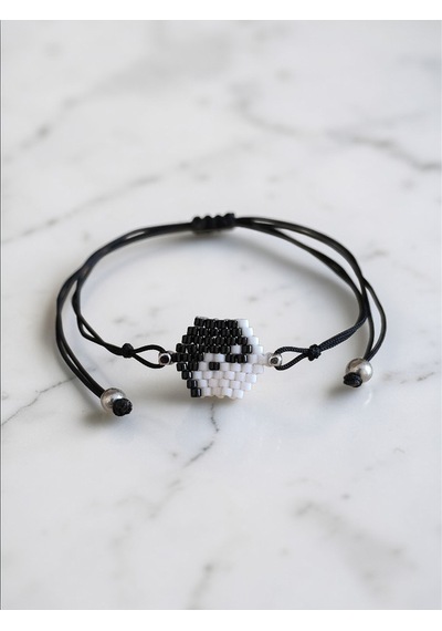 Yin Yang&çizgi Miyuki Bileklik Set Siyah - Beyaz