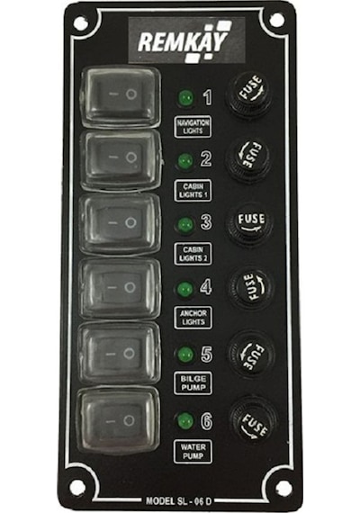 Tekne Sigorta Paneli, Karavan Sigorta Paneli, Switch Panel, 6'lı, 80x170mm
