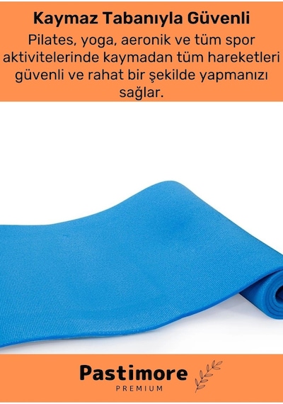 Taşıma Askılı Konfor Modeli Çift Taraflı Kaymaz Yoga Meditasyon Minderi Mavi Mat