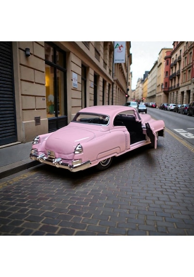 Pembe 1953 Cadillac Serıes 62 Coupe Diecast Çek Bırak Model Araba Diğer
