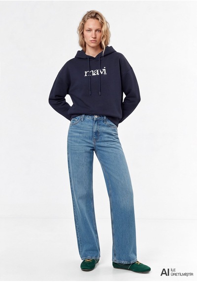 Mavi Logo Sweatshırt Navy Blazer Lacivert Kadın Sweatshirt M1s20139-82318