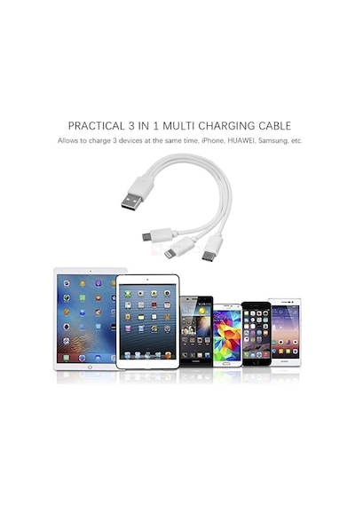 3 In 1 Çoklu Usb Data Şarj Kablosu Sony LG Uyumlu 5 6 7 (533633024)