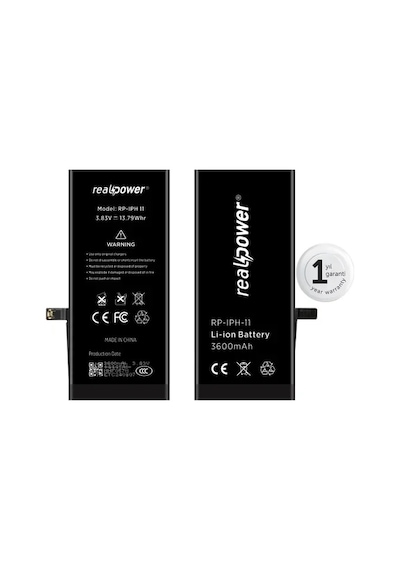 Realpower  Apple Uyumlu iPhone 11 Yüksek Kapasiteli Batarya 3580mah