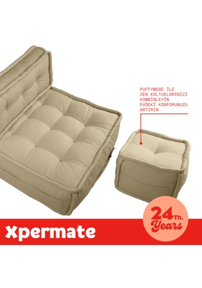 Xpermate Duoflex Sırtlı Minder İskandinav 80x80x30 Bej