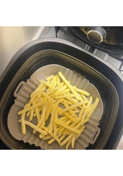 Buffer Renkli Isıya Dayanıklı Yıkanılabilir Silikon Fırın Airfryer Kare Model Pişirme Matı 20 Cm
