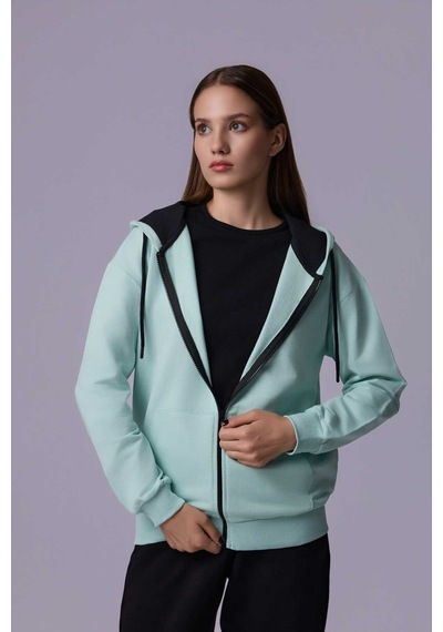Defys Defy S Kadın Oversize Kapüşonlu Fermuarlı Cepli Sweatshirt Su Yeşili - 527346818 Su Yeşili Defys Defy S Kadın Oversize Kapüşonlu Fermuarlı Cepli Sweatshirt Su Yeşili - 527346818 Su Yeşili