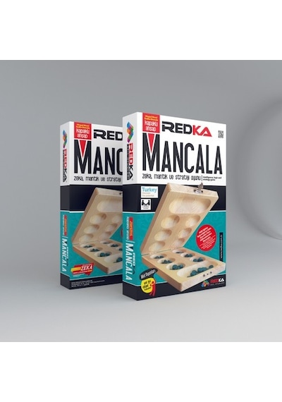 Redka Ahşap Kapaklı  Mangala Akıl Mantık Zeka ve Strateji Oyunu