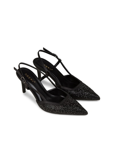 Deery Kadın Siyah Taş Detaylı Slingback Stiletto - Rd140zsyhm01 siyah