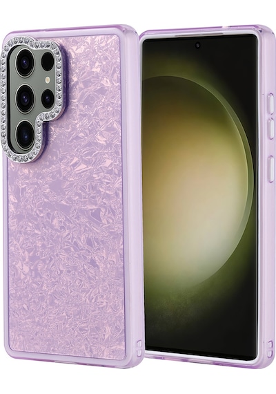 Galaxy S25 Ultra Kılıf Taşlı Tasarımlı Zore Kapi Kapak Lila