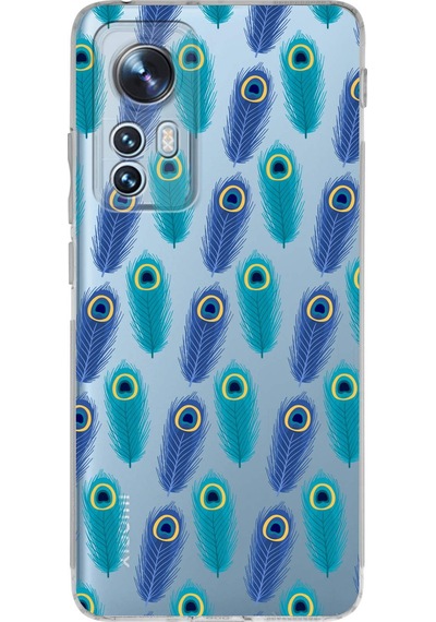 Xiaomi Mi 12 Pro İle Uyumlu 1mm Slim Fit Nazar Boncuğu 4 Baskılı Şeffaf Kılıf Şeffaf