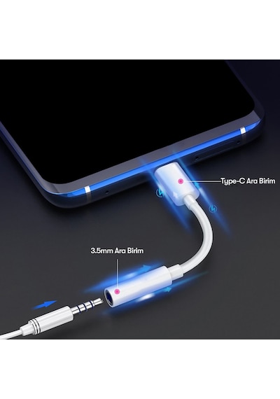 Tak Çalıştır Type-c To Aux 3.5mm Kulaklık Jak Dönüştürücü