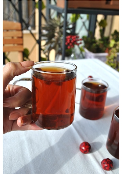 6lı Borosılıkat Cam Kupa Çay Bardak 200 Ml Kulplu Çay Bardağı Sade Şeffaf