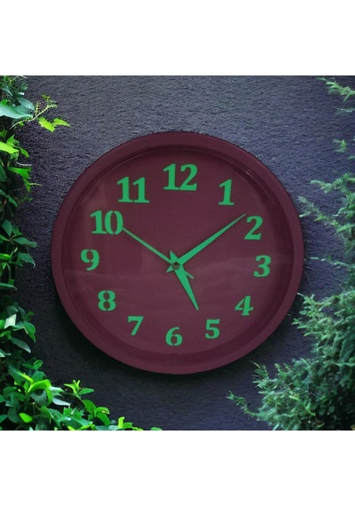 Fosforlu Gece Karanlıkta Parlayan Pembe Duvar Saati Çap 22 Cm Pembe