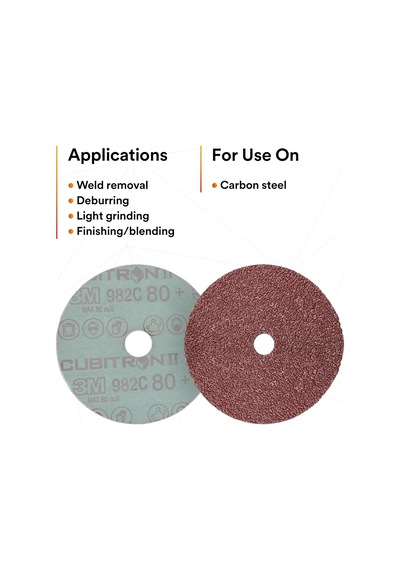 3m Cubitron Iı Fiber Disk 982c - 36+ Grit Metal Taşlama Diski - Seramik Hassas Şekilli Tahıl - Açılı