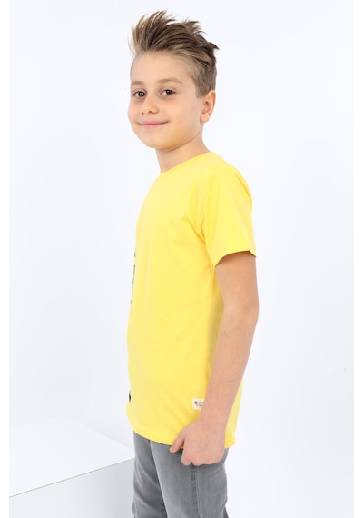 Toontoy Kids Toontoy Erkek Çocuk Dont Stop Go Crazy Baskılı Tişört Koyu Sarı