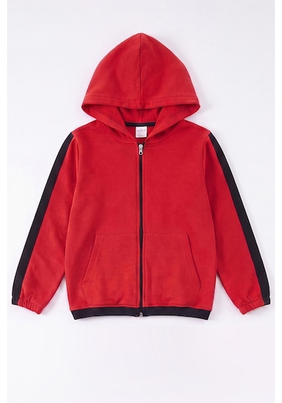 Fyk Kids Kız Çocuk Fitilli Crop Ve Şerit Detaylı Eşofman Takımı Seti Kırmızı