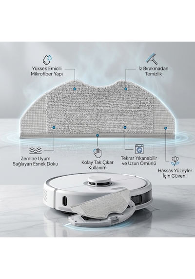 Robot Vacuum H40 Ov51 İle Uyumlu 2 Ana Fırça 4 Yan Fırça 4 Filtre 4 Mop 1 Deterjan 4 Toz Torbası 8.0