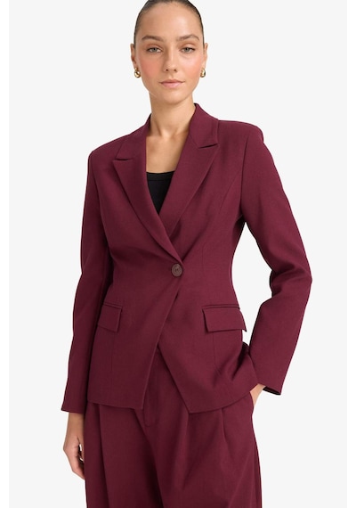Defacto Fitted Düğmeli Blazer Ceket F7441ax25aubr34 Bordo