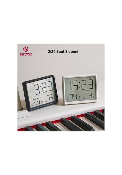 Dijital Mini Saat Lcd Ultra İnce Mıknatıslı Buzdolabı Saati Alarmlı Nem Ve Sıcaklık Göstergeli 9x7cm Diğer