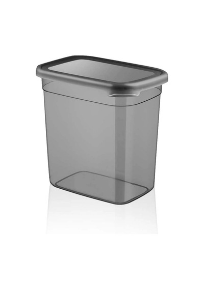 Ekonomik 2 Adet Jumbo Boy Dikdörtgen Saklama Kabı 2000 Ml Antrasit Plastik Gri Diğer