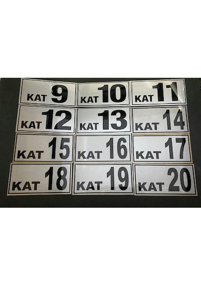 Kat Numarası 8X15 Kendinden Yapışkanlı -3 Den 20'Ye