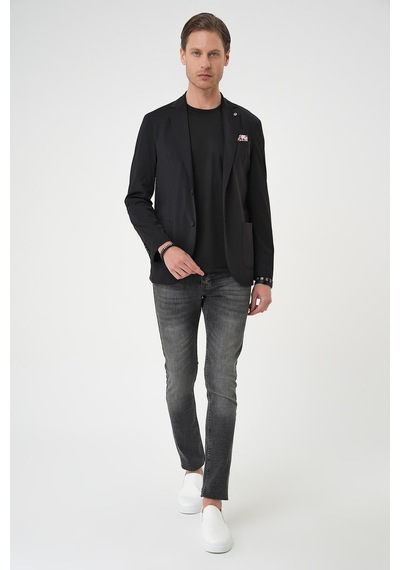 Efor Regular Kalıp Mono Yaka Torba Cep Casual Siyah Ceket C 709 Siyah