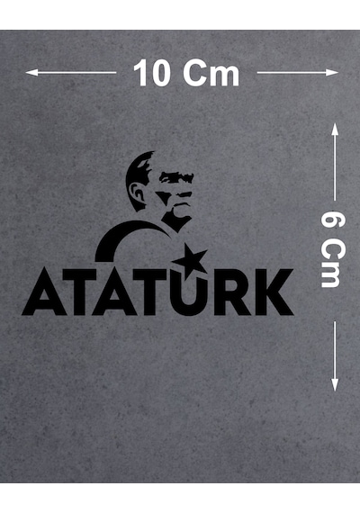 Atatürk Ve Ay Yıldız Sticker - Araba Oto Motosiklet Karavan Araç Cam Sticker - 00347 10X6 Cm