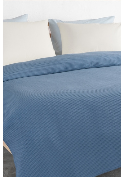 Brine Tek Kişilik %100 Pamuk Pike - Indigo