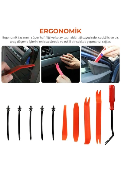 635 Parça Araç Panel Klips Seti + Söküm Aleti Takımı Kasa Iç Döşeme Klipsi Tampon Sabitleme Çıkarma Seti