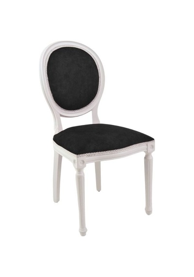 Madalyon Ahşap Klasik Sandalye Beyaz - Siyah