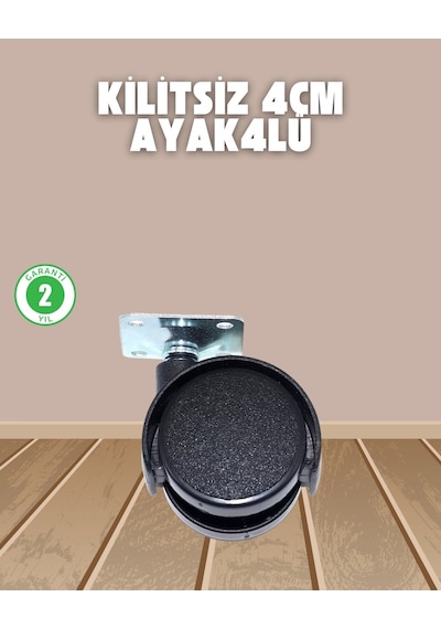 Sehpa Ve Ekipmanlar İçin Kilitsiz 4 Cm Ayak 4 Lü Renkli